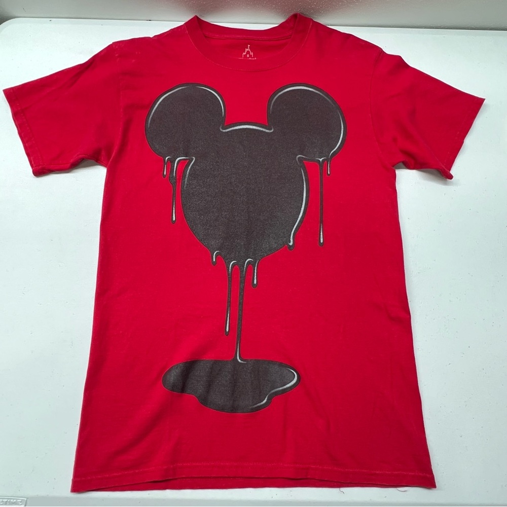 Disneyland Resort Hanes Walt Disney World Red T-shirt - Dripping Mickey Head - S - Picture 1 of 7